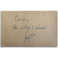 Three Stooges Curly Howard original signature cut