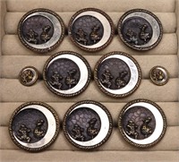 10pc. Pierrot & Columbine Button Set