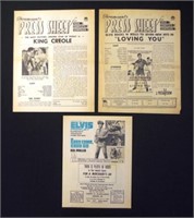 Three Elvis advertising papers
