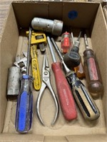 Sm. Pipe Wrench, Screwdrivers, Misc.