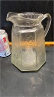 Clear glass pitcher