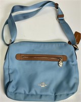 Coach blue canvas sawyer messenger crossbody bag