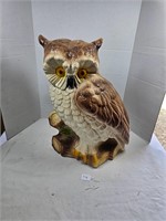 Large plaster owl Bank