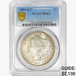 1891-CC Morgan Silver Dollar PCGS MS62