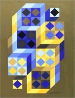 VICTOR VASARELY (D.1997) OP ART EXHIBITION POSTER