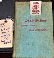 Rare Doak Walker book signed + metal clip