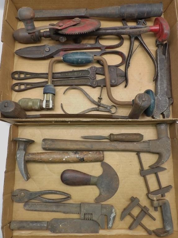2 Flats of Old Tools