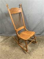 Wooden Tall Back Rocking Chair