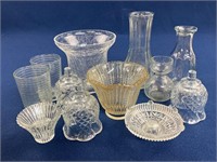 Assorted lot including candle holders, vases,