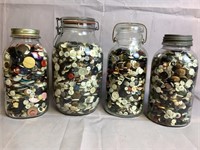 Large Jars Full of Various Buttons