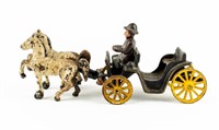 Cast Iron Horse Drawn Carriage Toy