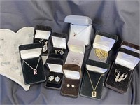 Lot of Fashion Jewelry w/boxes and Ring Display