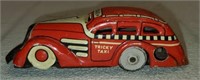 Vintage Marx Red & White Wind Up Tricky Taxi Cab