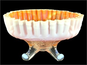Dugan Cherry Opalescent Carnival Glass Dish