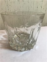 Etched Heavy Glass Ice Bucket / Dish