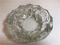 Heavy Glass Rose Design Ashtray