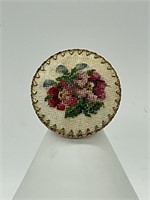 Antique German Cross Stitch Dogtooth Brooch