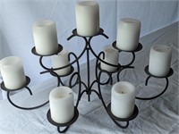 IRON CANDLE HOLDER & CANDLES