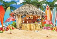 $76 15x10ft Hawaiian Beach Seaside Bar Backdrop