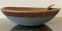 Old Red and Blue Trencher Bowl