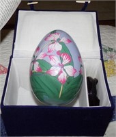 Inside Art of Glass Painted Egg with Case