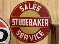 Original enamel double sided Studebaker sign