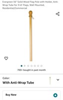 Evergreen Solid Wood 56" Flag Pole with 2