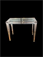 A Lucite Table w/Inset Glass Top 20th/21st Century