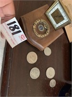 Indiana State Clock with Coins