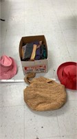 Various hats and purses