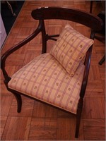 Mahogany parlor armchair with upholstered