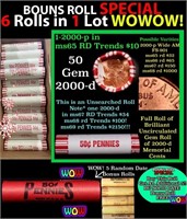 THIS AUCTION ONLY! BU Shotgun Lincoln 1c roll, 200