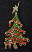 Costume Jewelry Broach Christmas Tree