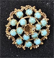 Costume Jewelry Broach Turquoise