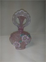 Fenton Pink Satin Hand Painted Perfume Bottle