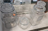 3 Glass Storage Glass Jars