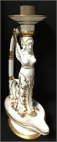 Capodemonte Gilt Porcelain Figural Candle Stick