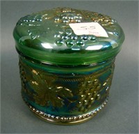 N Grape and Cable Covered Powder Jar – Green