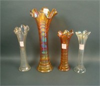 Lot (4) Imperial Vases – (3) Ripple -- (1) 12”