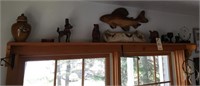 Prints, carved fish and misc. decor