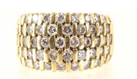 14kt Gold diamond band ring