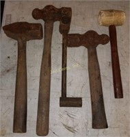 Lot Of Hammers Lug Wrench & Mallet
