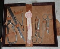 Vintage La Cross Sewing Tool Lot Scissors & More