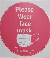 New- please wear face mask sticker, schools ,