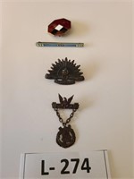 Vintage Militaria Medal Style Pins