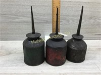 3 OLD OIL CANS