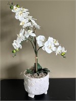Decorative Potted Faux White Accent Flower/Plant