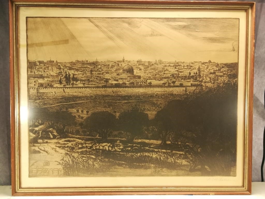 Ephrain Moshe Lilien 1974-1925 Jerusalem Etching