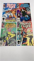 4 Alpha Flight Marvel Comic Books