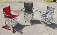 3 Folding Camp Chairs